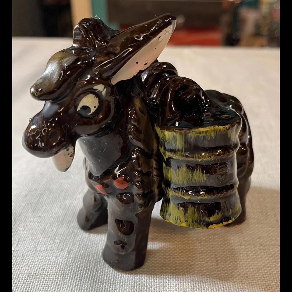 Vintage Elvin Donkey/Burro S&P Shakers, Hand-painted Japan